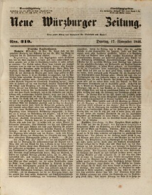 Neue Würzburger Zeitung Dienstag 17. November 1846