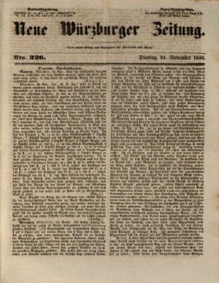 Neue Würzburger Zeitung Dienstag 24. November 1846