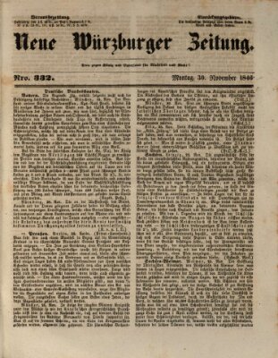 Neue Würzburger Zeitung Montag 30. November 1846