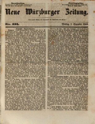 Neue Würzburger Zeitung Dienstag 1. Dezember 1846