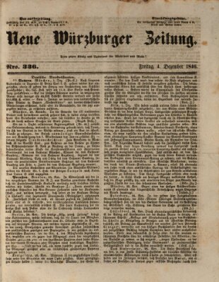 Neue Würzburger Zeitung Freitag 4. Dezember 1846