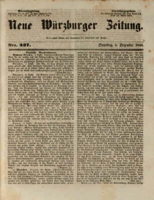 Neue Würzburger Zeitung Samstag 5. Dezember 1846