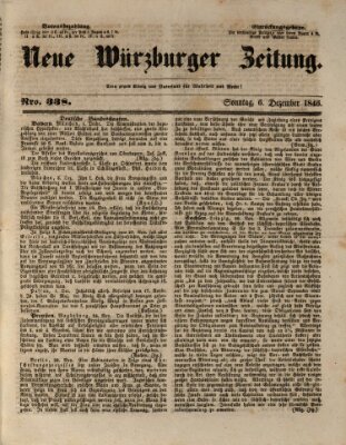 Neue Würzburger Zeitung Sonntag 6. Dezember 1846