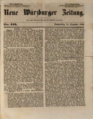 Neue Würzburger Zeitung Donnerstag 10. Dezember 1846