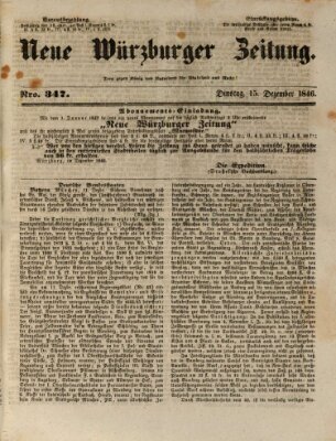 Neue Würzburger Zeitung Dienstag 15. Dezember 1846