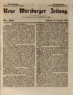 Neue Würzburger Zeitung Samstag 19. Dezember 1846