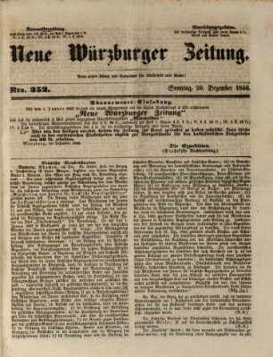 Neue Würzburger Zeitung Sonntag 20. Dezember 1846