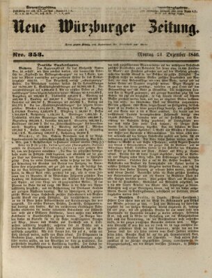 Neue Würzburger Zeitung Montag 21. Dezember 1846