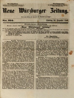 Neue Würzburger Zeitung Dienstag 22. Dezember 1846