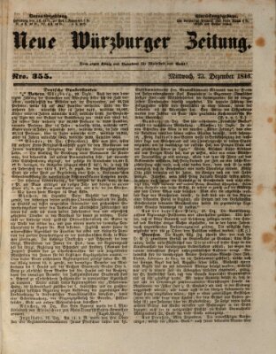 Neue Würzburger Zeitung Mittwoch 23. Dezember 1846