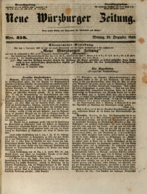 Neue Würzburger Zeitung Montag 28. Dezember 1846