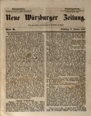 Neue Würzburger Zeitung Samstag 9. Januar 1847