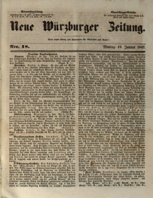 Neue Würzburger Zeitung Montag 18. Januar 1847