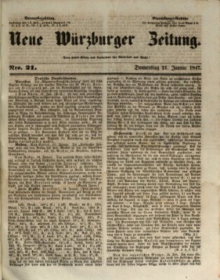 Neue Würzburger Zeitung Donnerstag 21. Januar 1847