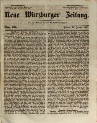 Neue Würzburger Zeitung Freitag 22. Januar 1847