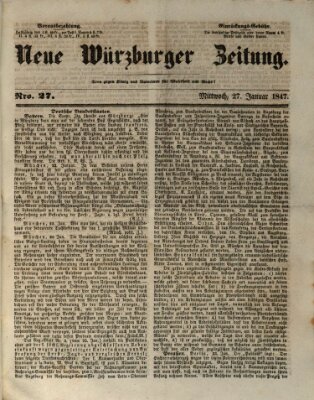 Neue Würzburger Zeitung Mittwoch 27. Januar 1847