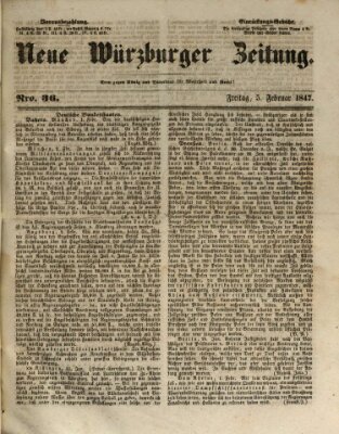 Neue Würzburger Zeitung Freitag 5. Februar 1847