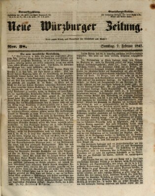 Neue Würzburger Zeitung Sonntag 7. Februar 1847