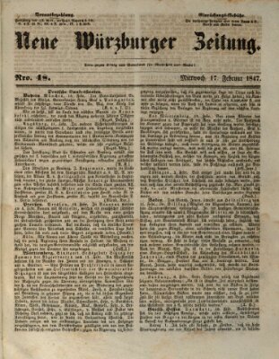 Neue Würzburger Zeitung Mittwoch 17. Februar 1847