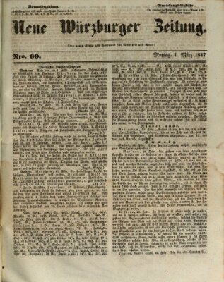 Neue Würzburger Zeitung Montag 1. März 1847