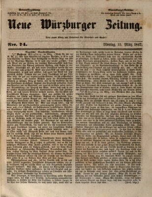 Neue Würzburger Zeitung Montag 15. März 1847