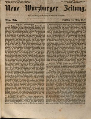 Neue Würzburger Zeitung Dienstag 16. März 1847