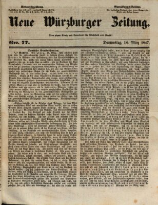 Neue Würzburger Zeitung Donnerstag 18. März 1847