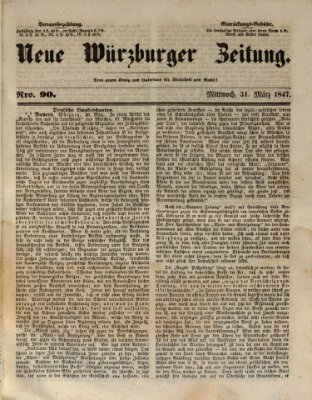 Neue Würzburger Zeitung Mittwoch 31. März 1847