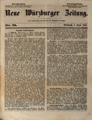 Neue Würzburger Zeitung Mittwoch 7. April 1847