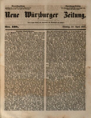 Neue Würzburger Zeitung Montag 19. April 1847