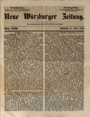 Neue Würzburger Zeitung Mittwoch 21. April 1847