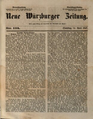 Neue Würzburger Zeitung Samstag 24. April 1847