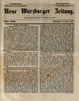 Neue Würzburger Zeitung Mittwoch 28. April 1847