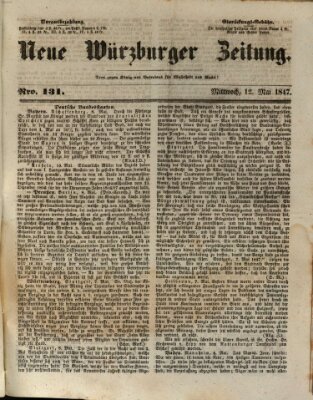 Neue Würzburger Zeitung Mittwoch 12. Mai 1847