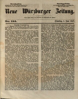 Neue Würzburger Zeitung Samstag 5. Juni 1847