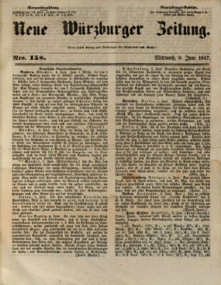 Neue Würzburger Zeitung Mittwoch 9. Juni 1847