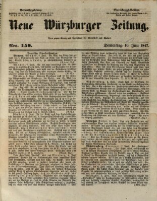 Neue Würzburger Zeitung Donnerstag 10. Juni 1847