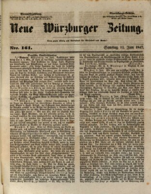 Neue Würzburger Zeitung Samstag 12. Juni 1847