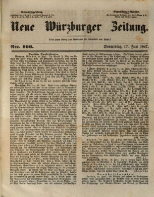 Neue Würzburger Zeitung Donnerstag 17. Juni 1847