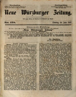 Neue Würzburger Zeitung Dienstag 29. Juni 1847