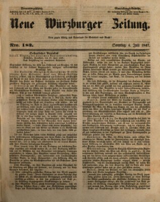 Neue Würzburger Zeitung Sonntag 4. Juli 1847