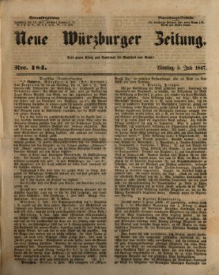 Neue Würzburger Zeitung Montag 5. Juli 1847