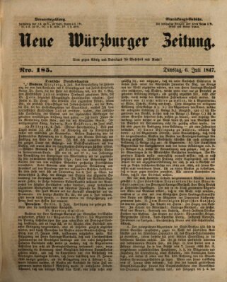 Neue Würzburger Zeitung Dienstag 6. Juli 1847