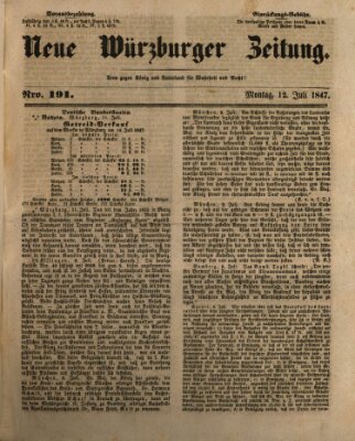 Neue Würzburger Zeitung Montag 12. Juli 1847