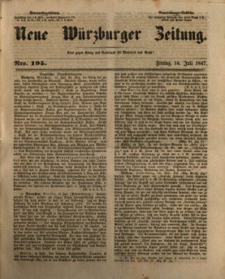 Neue Würzburger Zeitung Freitag 16. Juli 1847