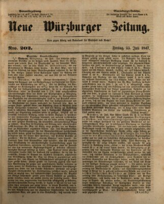 Neue Würzburger Zeitung Freitag 23. Juli 1847