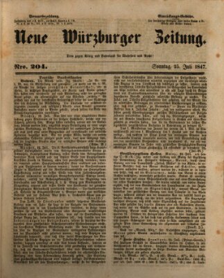 Neue Würzburger Zeitung Sonntag 25. Juli 1847