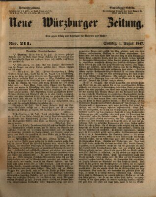 Neue Würzburger Zeitung Sonntag 1. August 1847