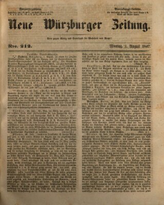 Neue Würzburger Zeitung Montag 2. August 1847