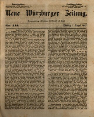 Neue Würzburger Zeitung Dienstag 3. August 1847